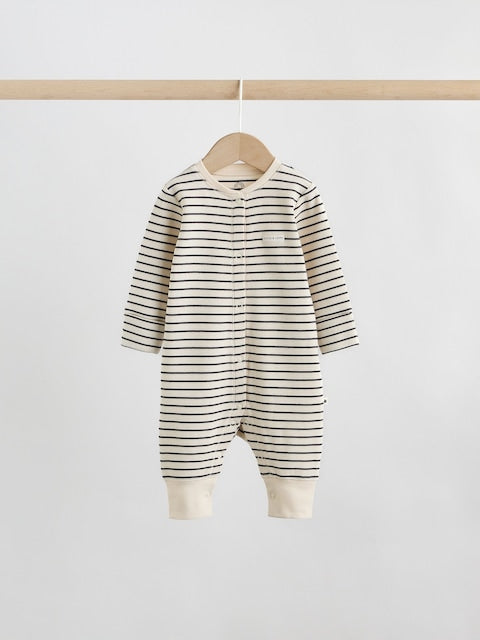 Monochrome Waffle Baby Sleepsuits 3 Pack Immediate