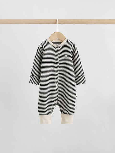 Monochrome Waffle Baby Sleepsuits 3 Pack Immediate