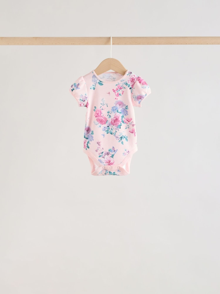 Multi Baby Short Sleeve Bodysuits 5 Pack