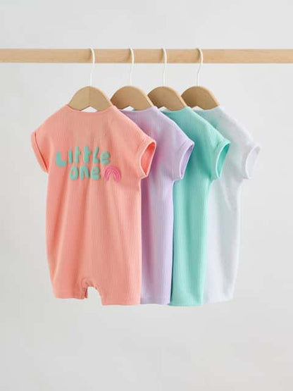 Multi Bright Coloured Jersey Baby Rompers 3 Pack