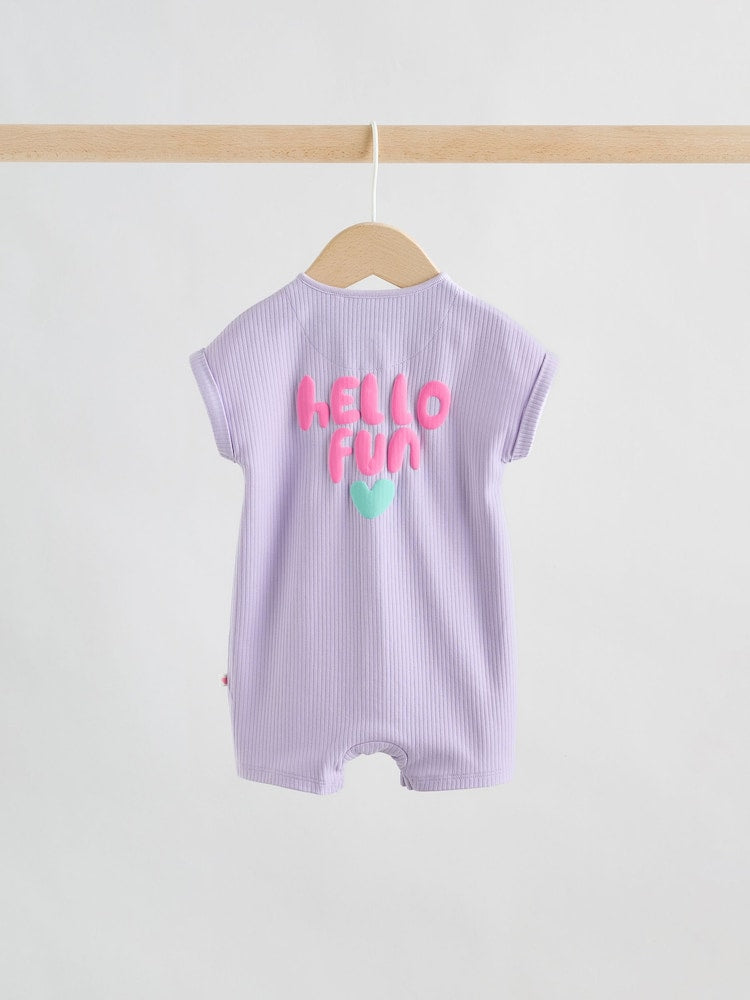 Multi Bright Coloured Jersey Baby Rompers 3 Pack