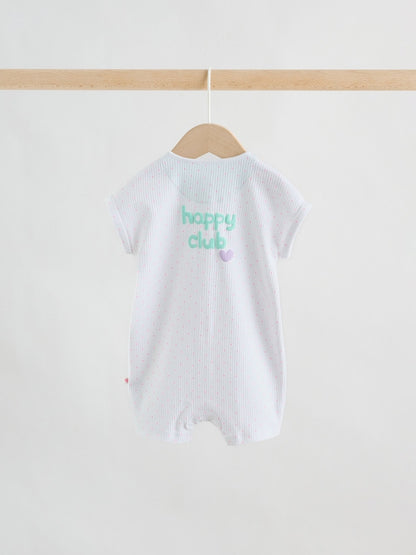 Multi Bright Coloured Jersey Baby Rompers 3 Pack
