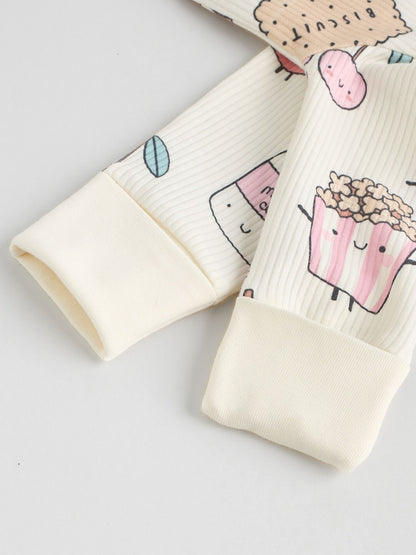 Multi Food Character Two Way Zip Baby Sleepsuits 3 Pack (0mths-3yrs)