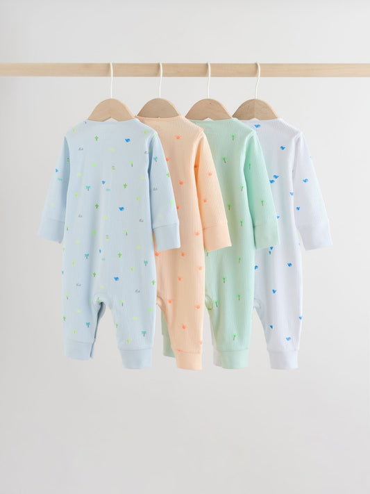 Multi Print Baby Sleepsuits 4 Pack (0mths-3yrs)