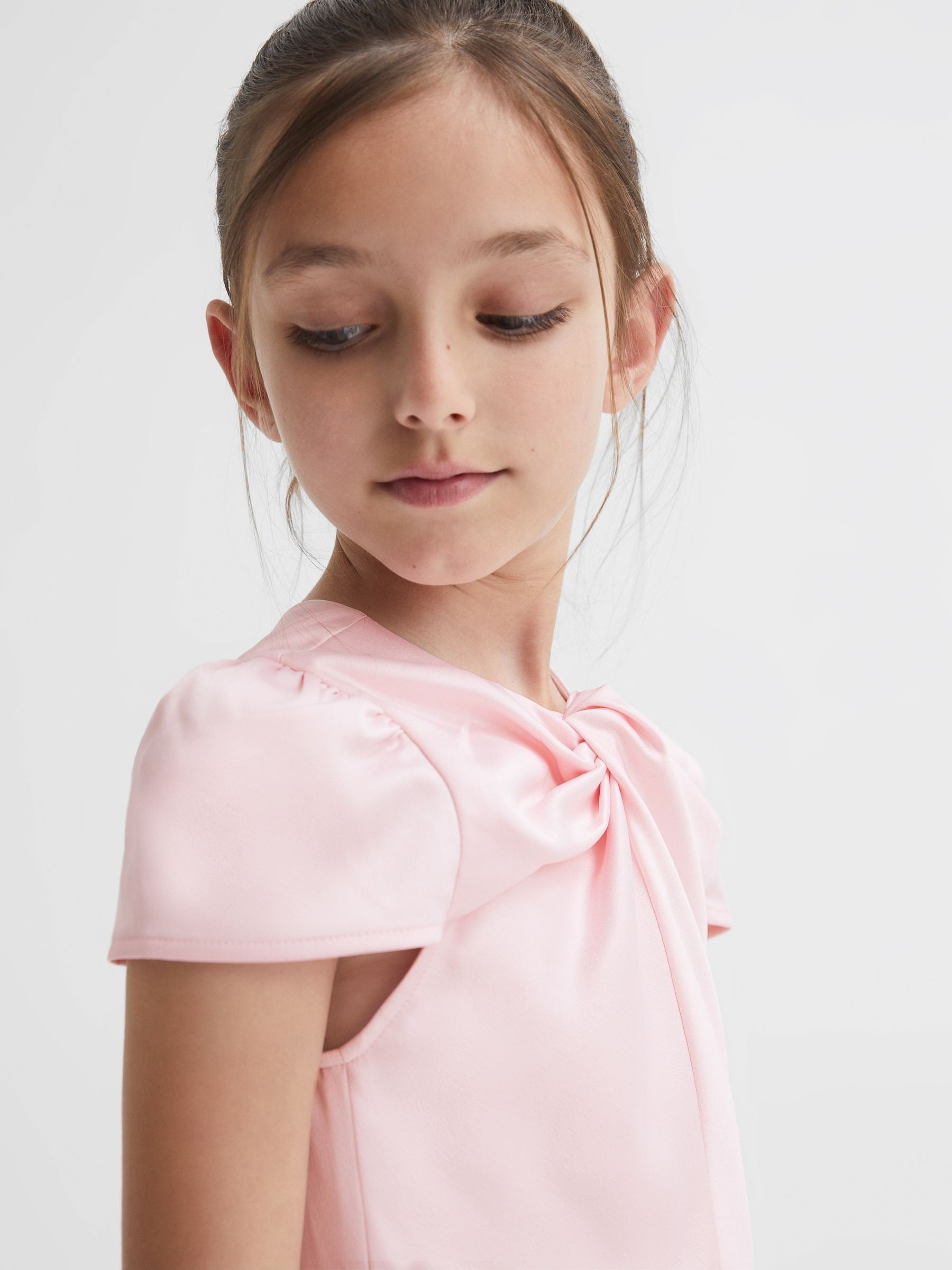 Dsiney Kidz - Reiss Pink Maria 9-14 yrs Knot Detail Dress image 3
