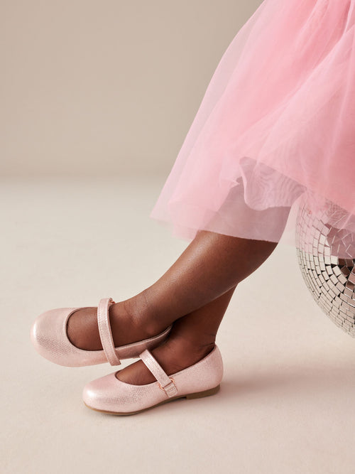 Pink Standard Fit (F) Mary Jane Touch Fastening Occasion Shoes image 1