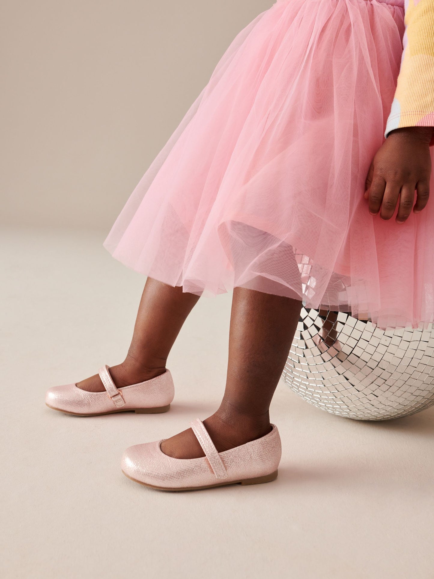 Pink Standard Fit (F) Mary Jane Touch Fastening Occasion Shoes image 3