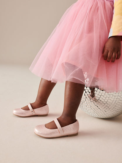 Pink Standard Fit (F) Mary Jane Touch Fastening Occasion Shoes image 3