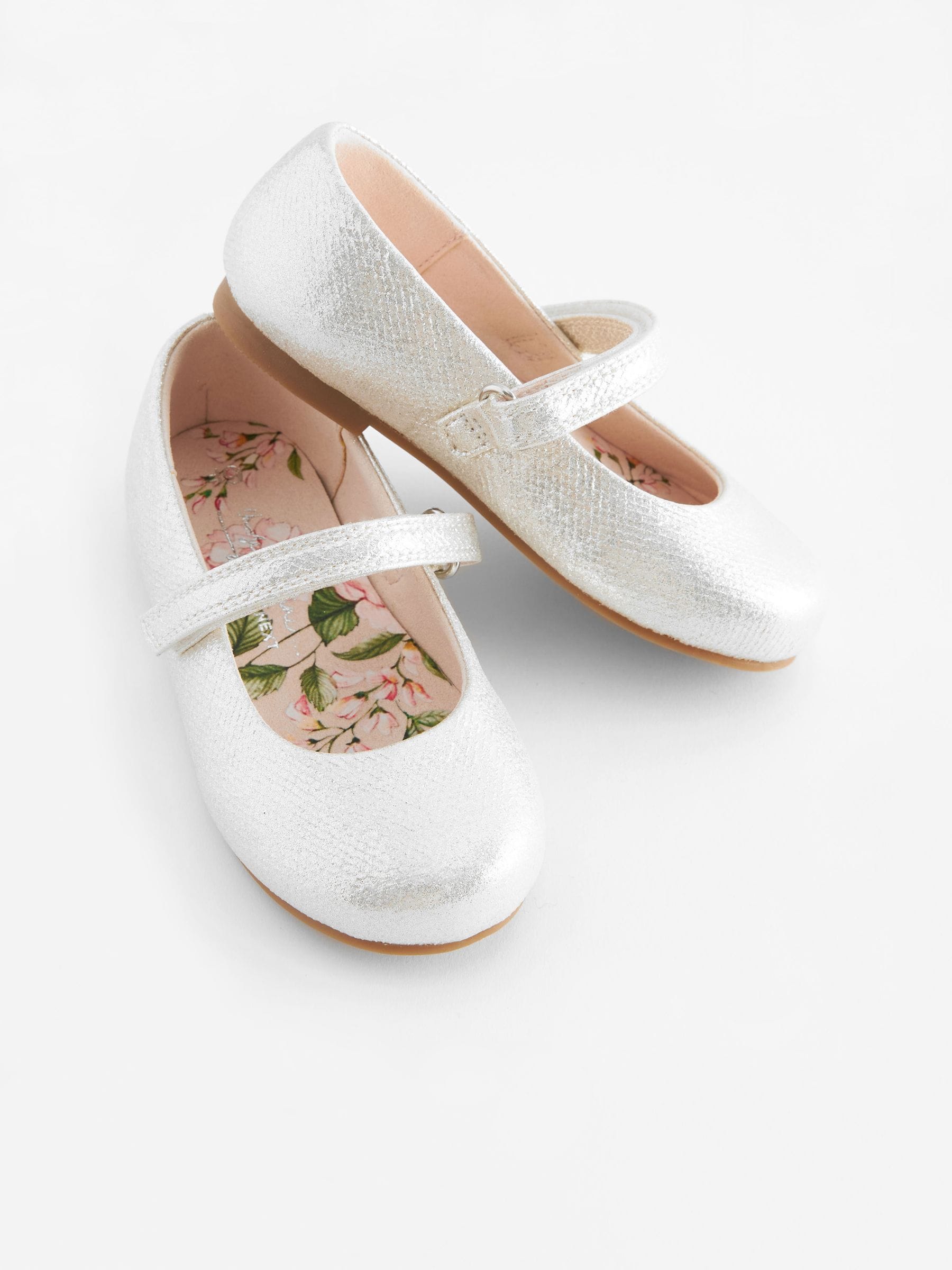 Silver Standard Fit (F) Mary Jane Touch Fastening Occasion Shoes image 6