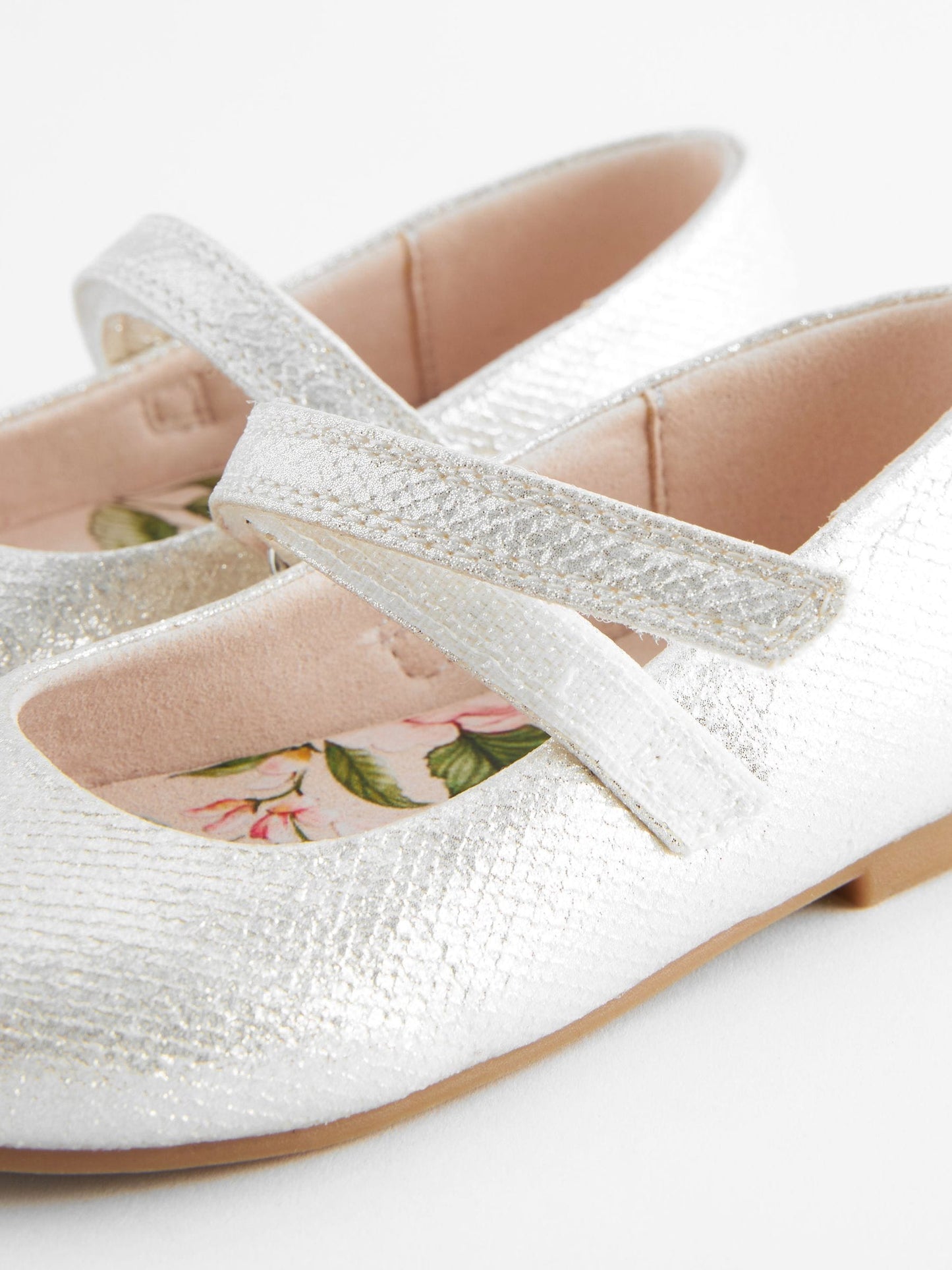Silver Standard Fit (F) Mary Jane Touch Fastening Occasion Shoes image 7