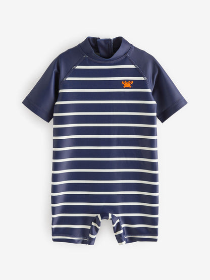 Navy Stripe Sunsafe All-In-One Swimsuit (3mths-7yrs)