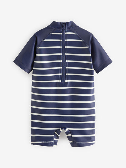 Navy Stripe Sunsafe All-In-One Swimsuit (3mths-7yrs)