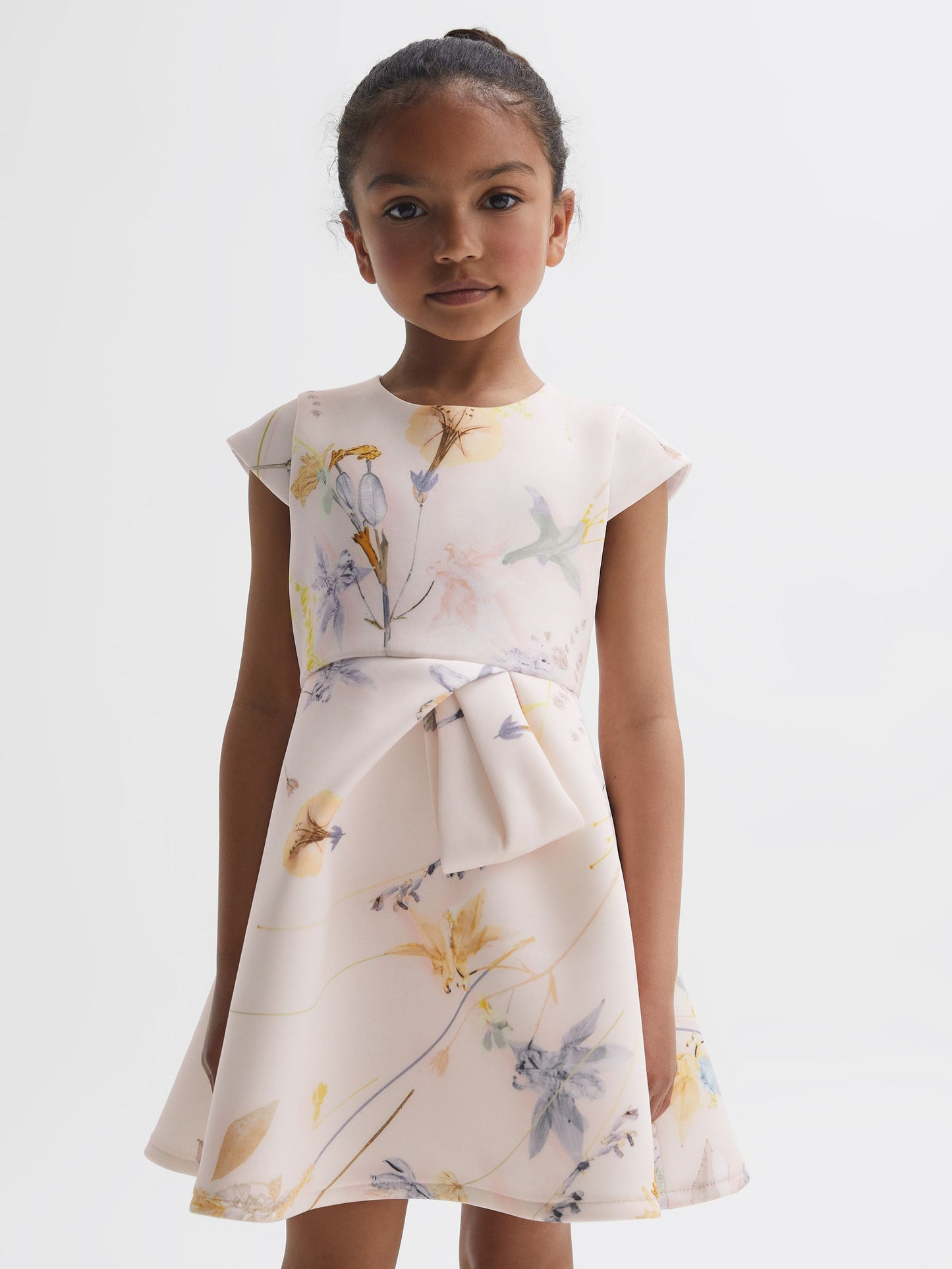Dsiney Kidz - Reiss Pink Eda Scuba Floral Printed Dress image 1