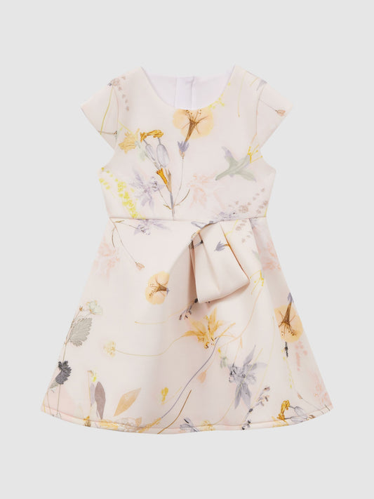 Dsiney Kidz - Reiss Pink Eda Scuba Floral Printed Dress image 2