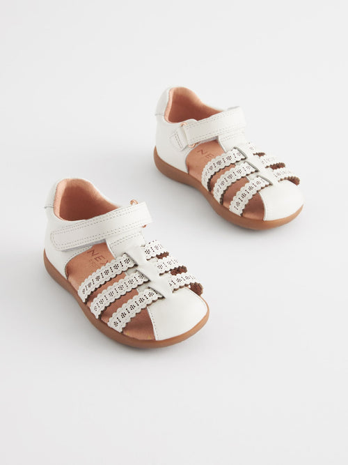 Dsiney Kidz - White Standard Fit (F) First Walker Fisherman Shoes image 1