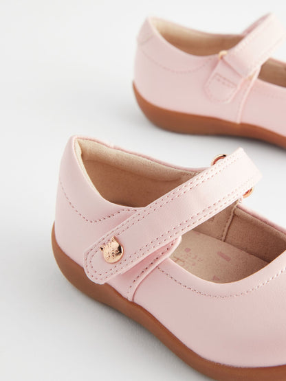 Pink Wide Fit (G) First Walker Mary Jane Shoes image 3