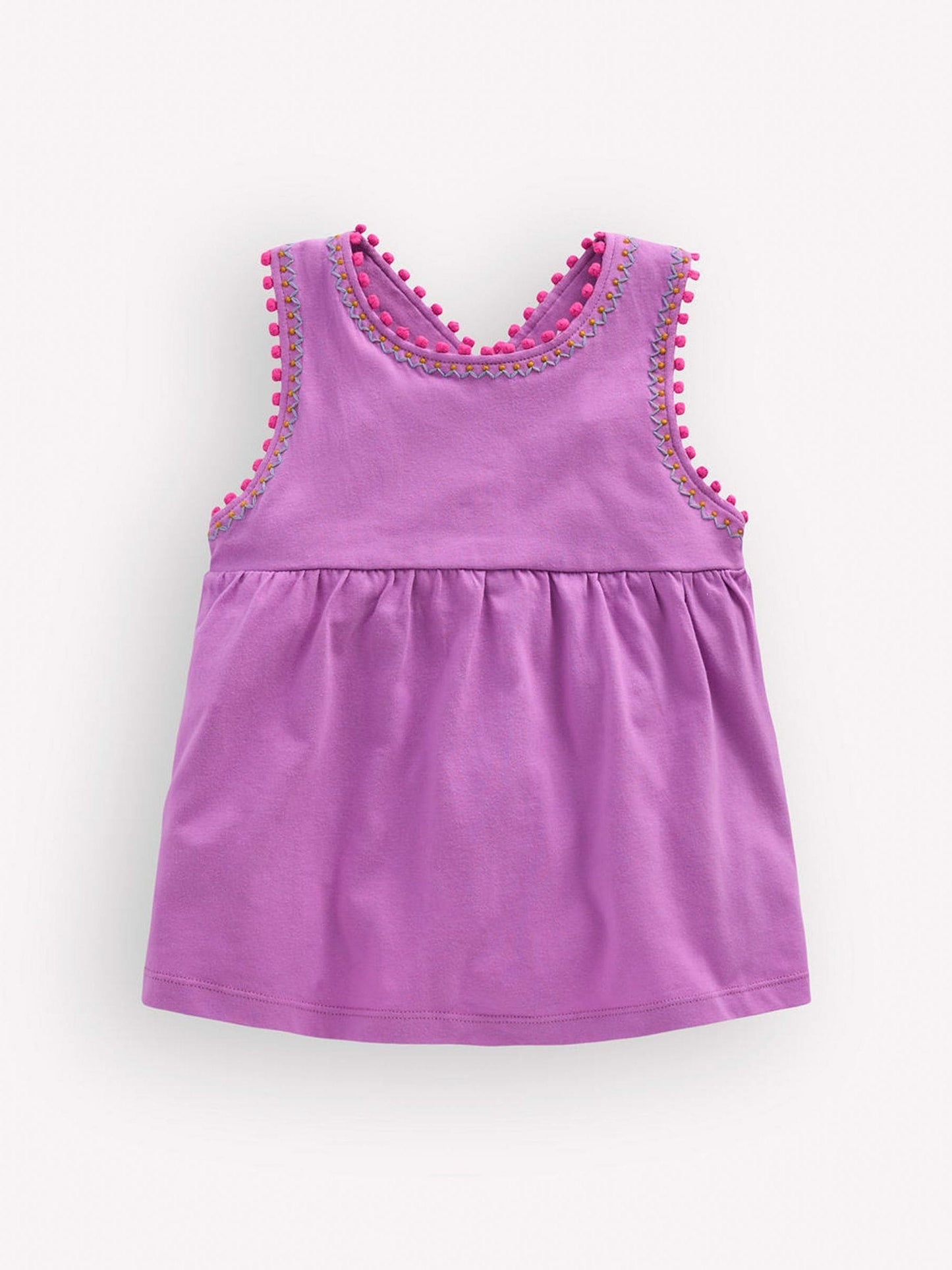 Dsiney Kidz - Boden Purple Cross-back Pom Trim Top image 1