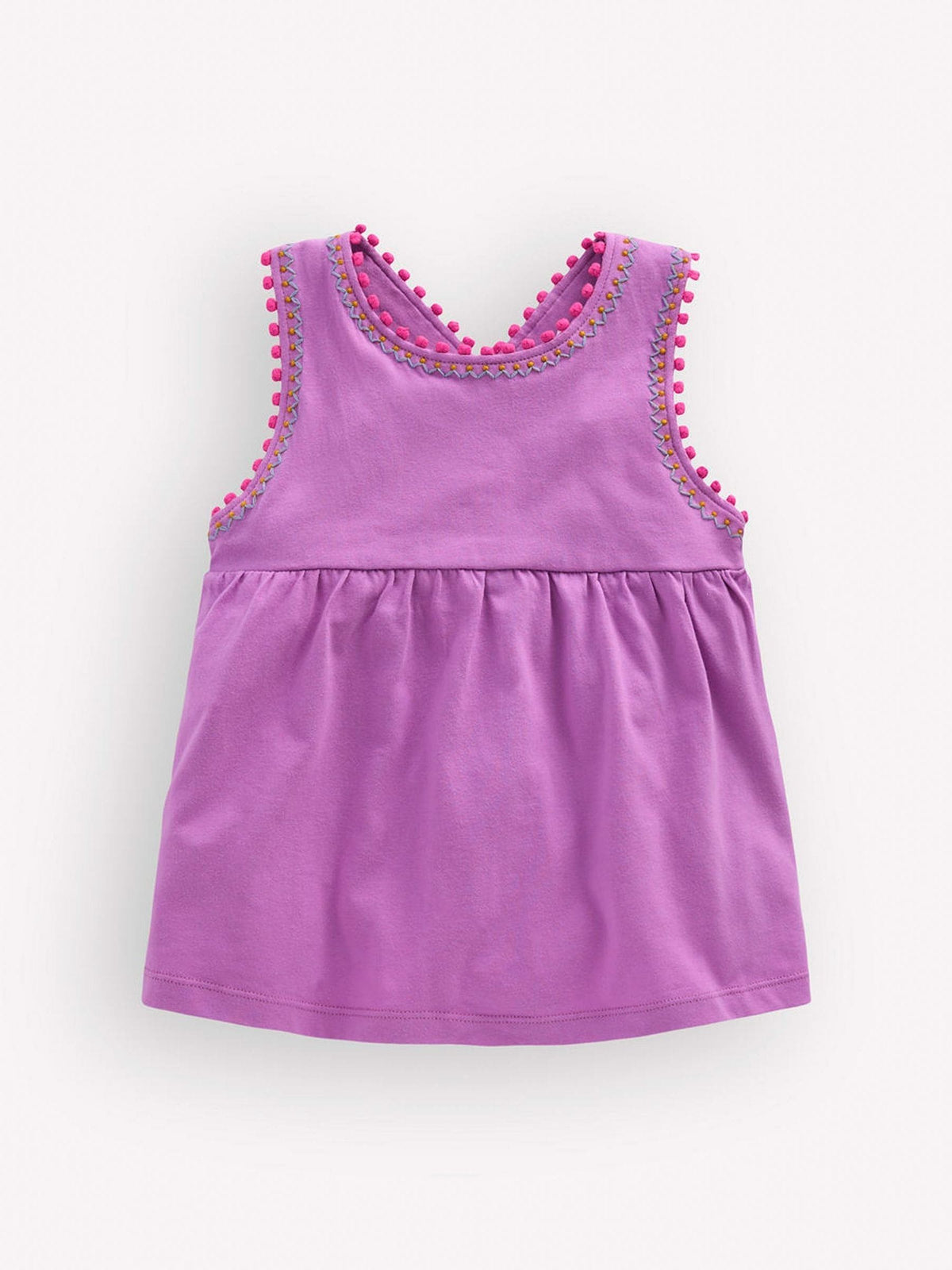 Dsiney Kidz - Boden Purple Cross-back Pom Trim Top image 1
