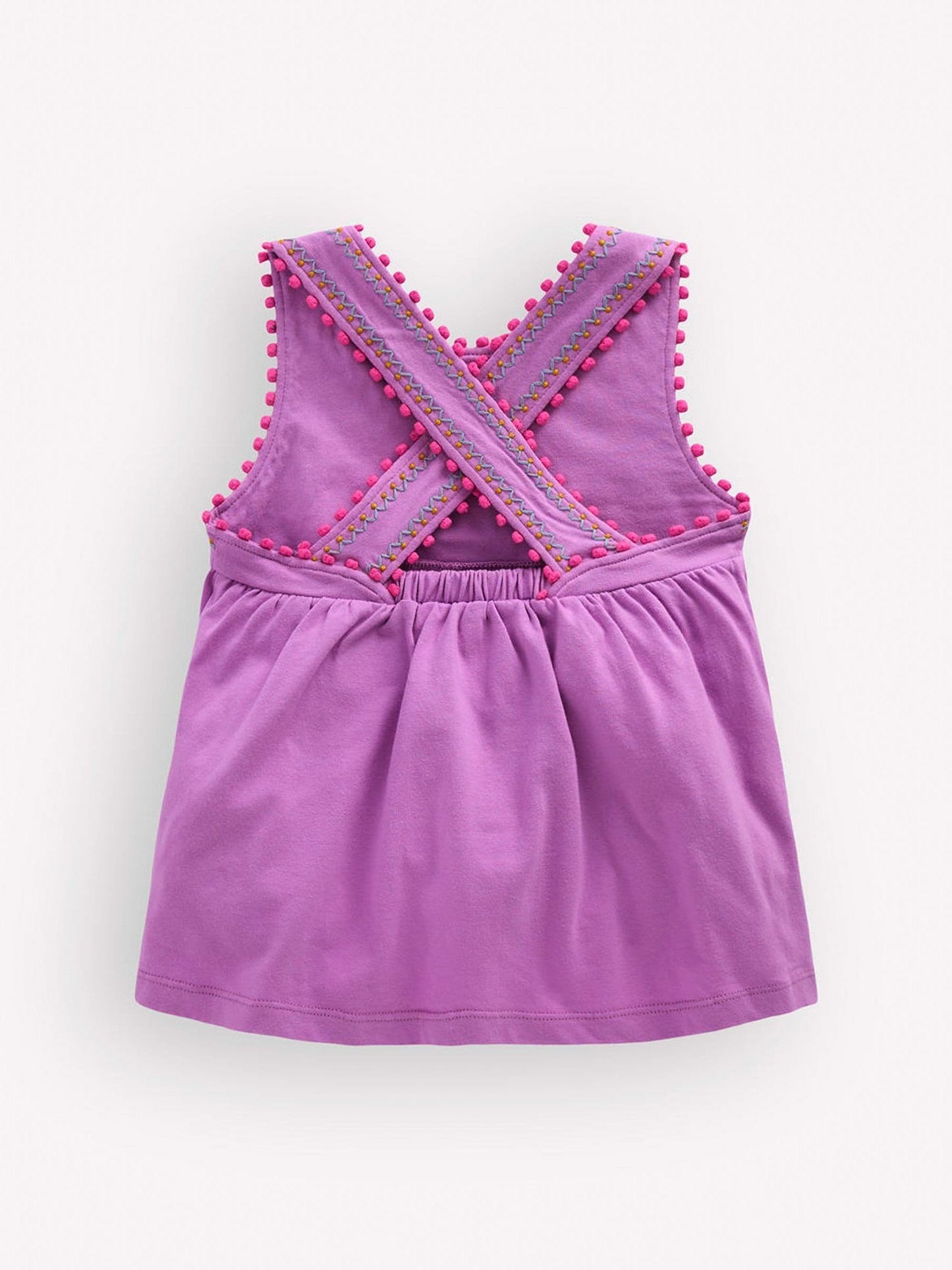 Dsiney Kidz - Boden Purple Cross-back Pom Trim Top image 2