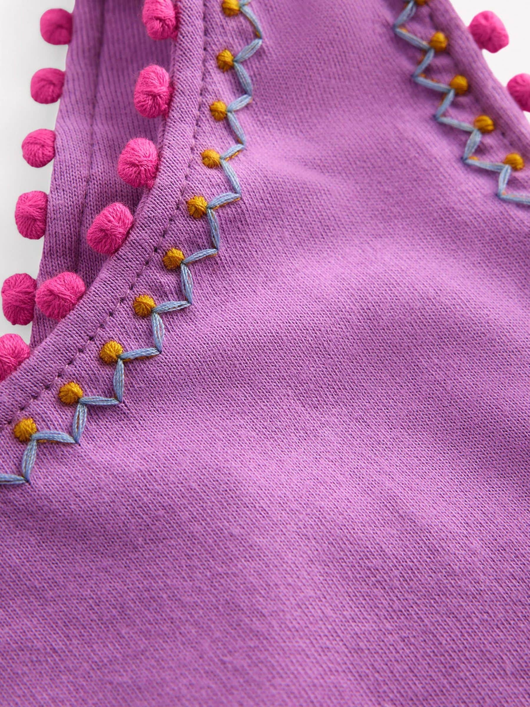 Dsiney Kidz - Boden Purple Cross-back Pom Trim Top image 3