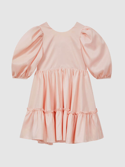 Dsiney Kidz - Reiss Pink Toby 4-9 yrs Puff Sleeve Ruffle Mini Dress image 2