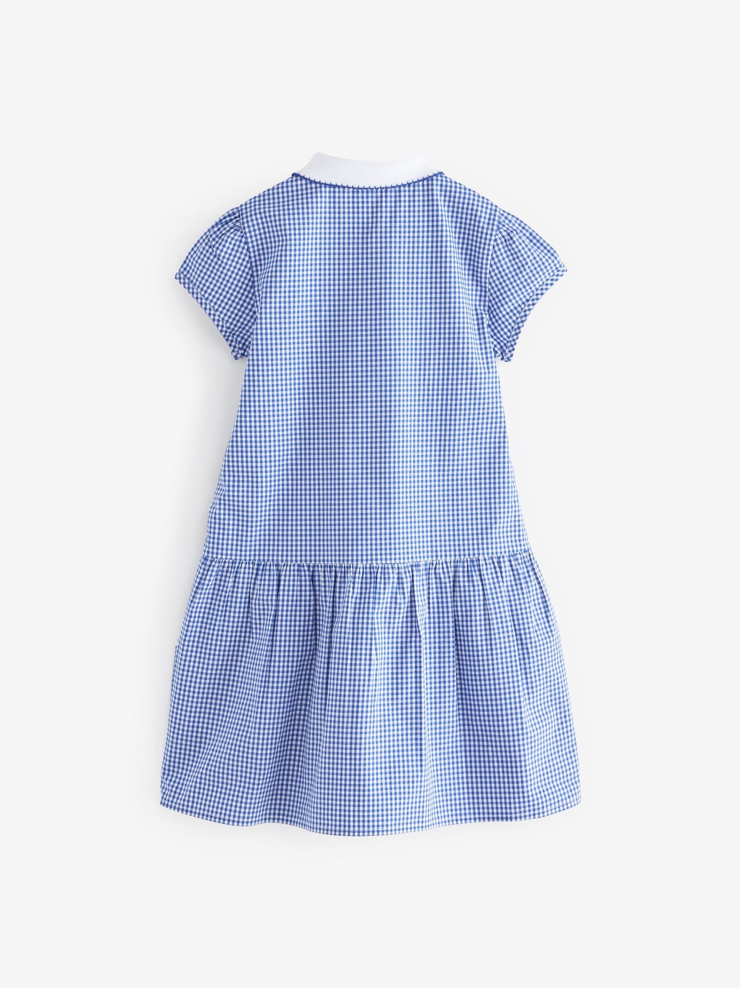 Mid Blue Zip Front Cotton Rich Gingham School Dress (3-14yrs) image 9