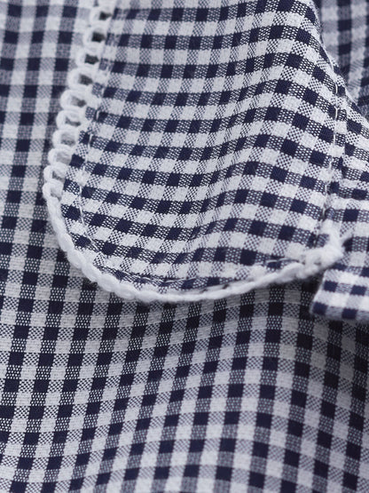 Navy Blue Gingham Cotton Rich Belted School Dress with Scrunchie (3-14yrs) image 8