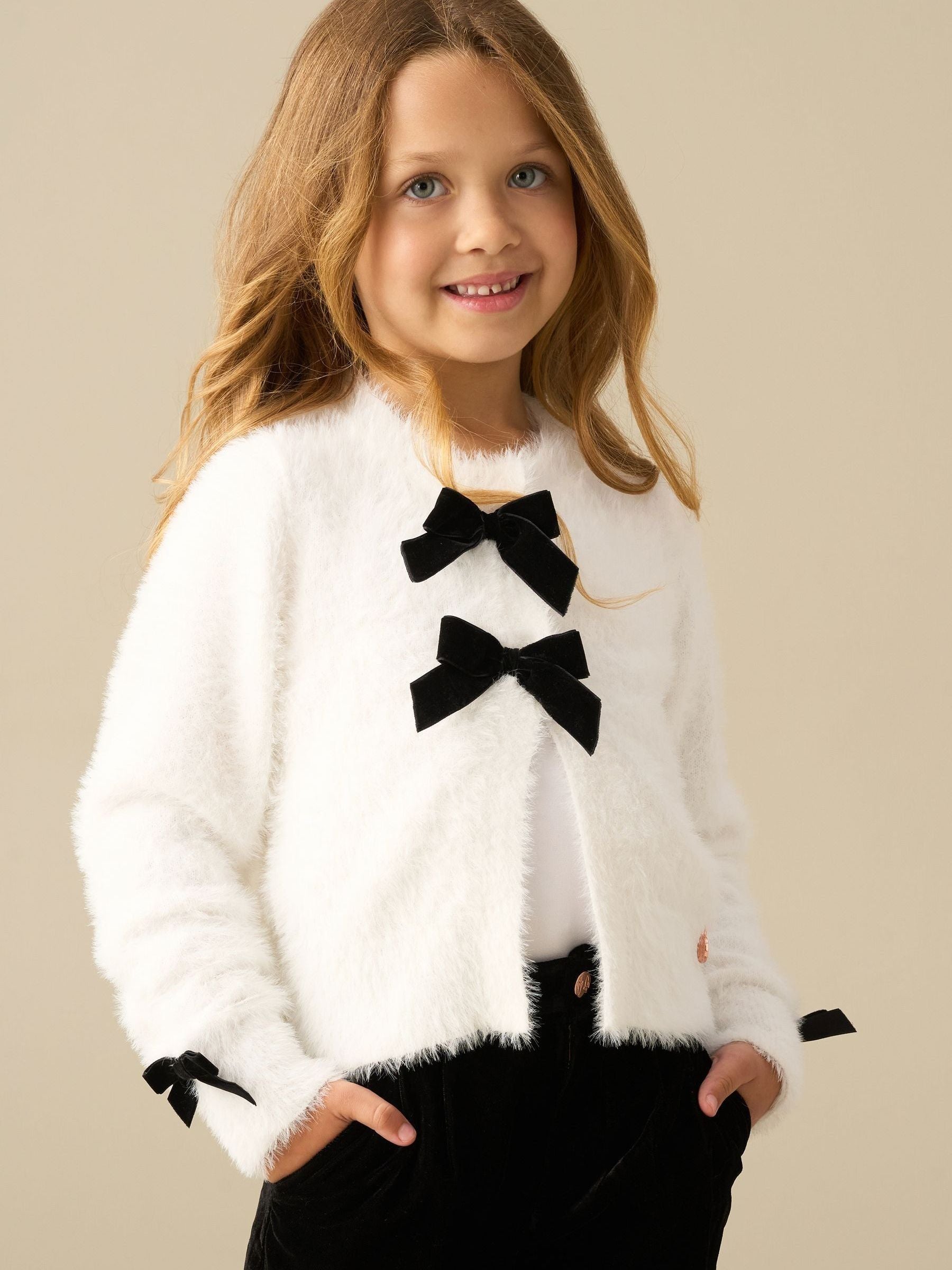 Dsiney Kidz - Angel & Rocket Cream Bella Cream Bow All Over Cardigan image 2