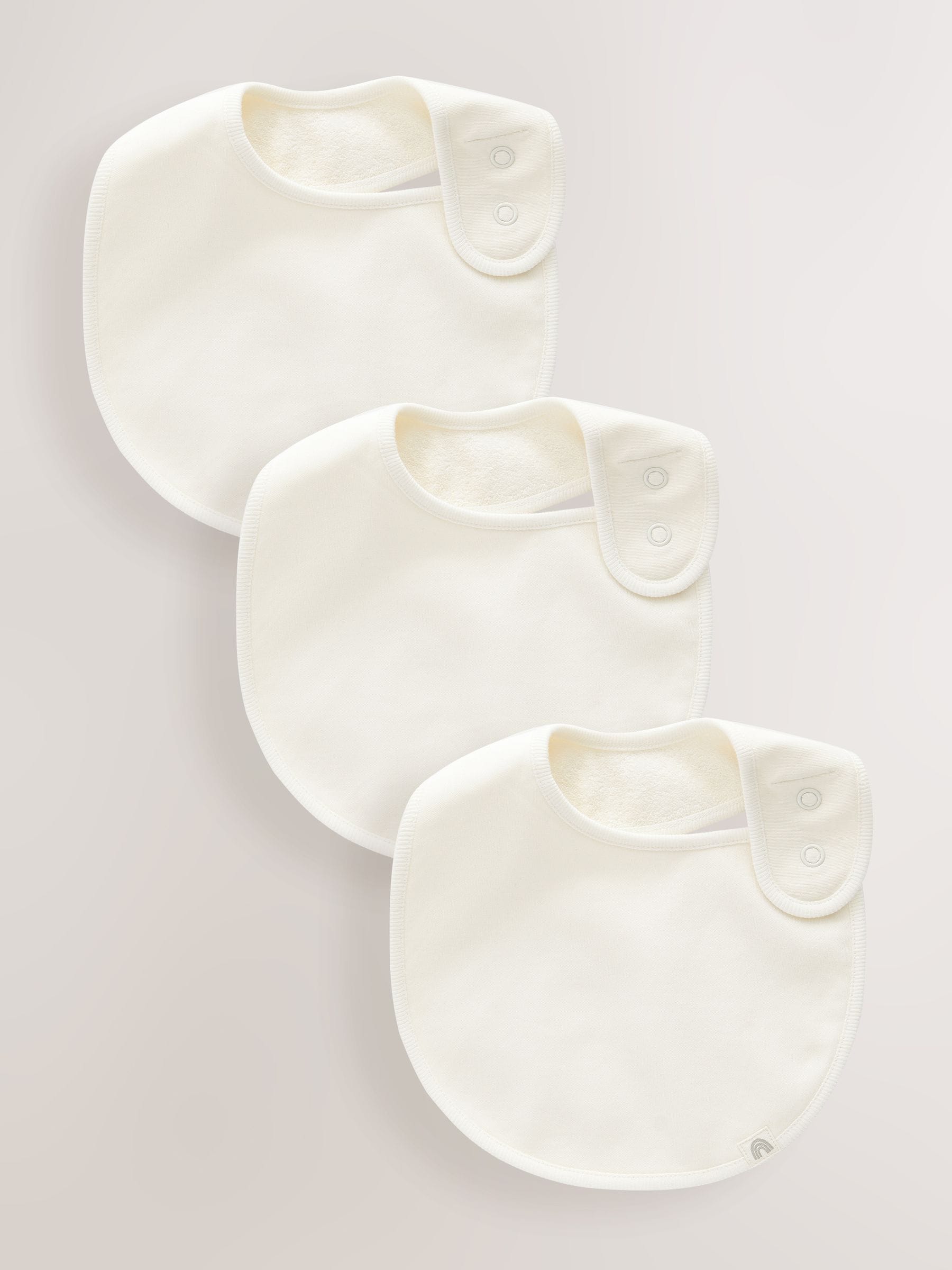 Cream Baby Regular 100% Cotton Bibs 3 Pack image 1