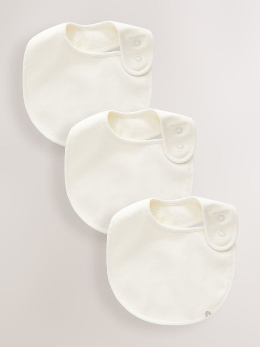 Cream Baby Regular 100% Cotton Bibs 3 Pack image 1