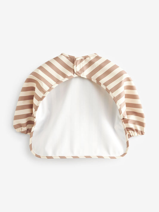 Neutral Stripe Weaning And Feeding Sleeved Bib image 3