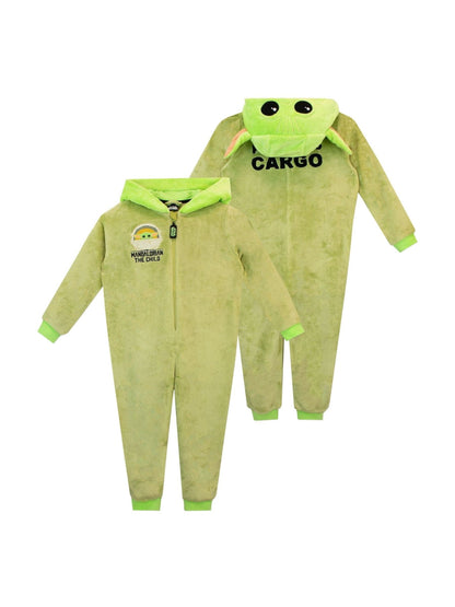 Dsiney Kidz - Character Green Mandalorian Star Wars Star Wars Grogu Fleece All-in-One image 1