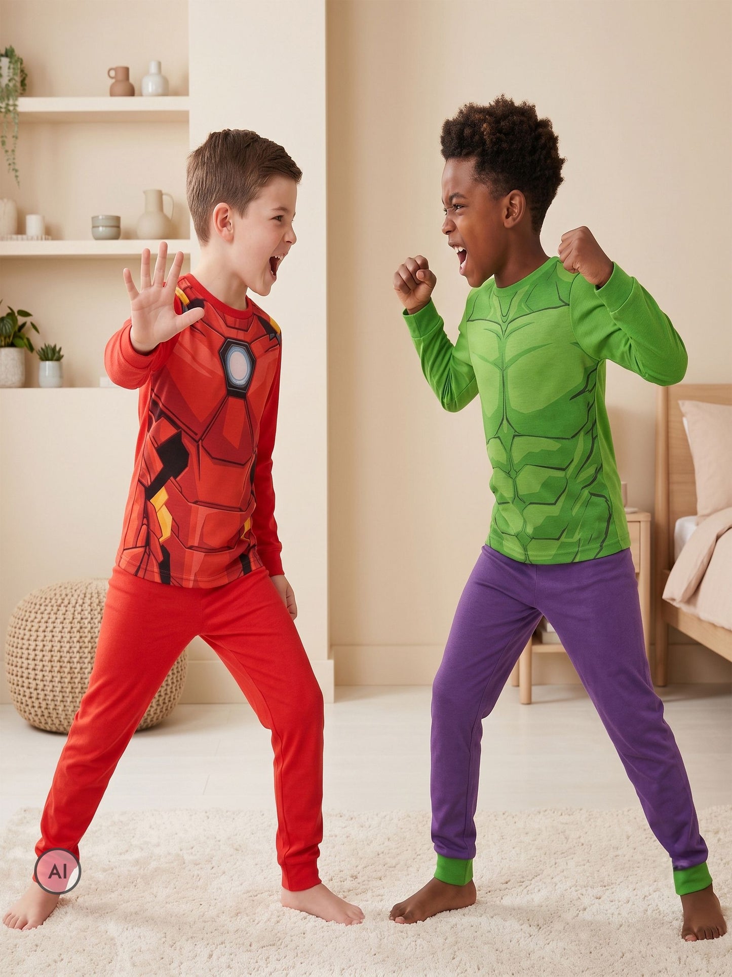 Dsiney Kidz - Character Green Avengers Iron Man and Hulk Pyjamas 2 Pack image 2
