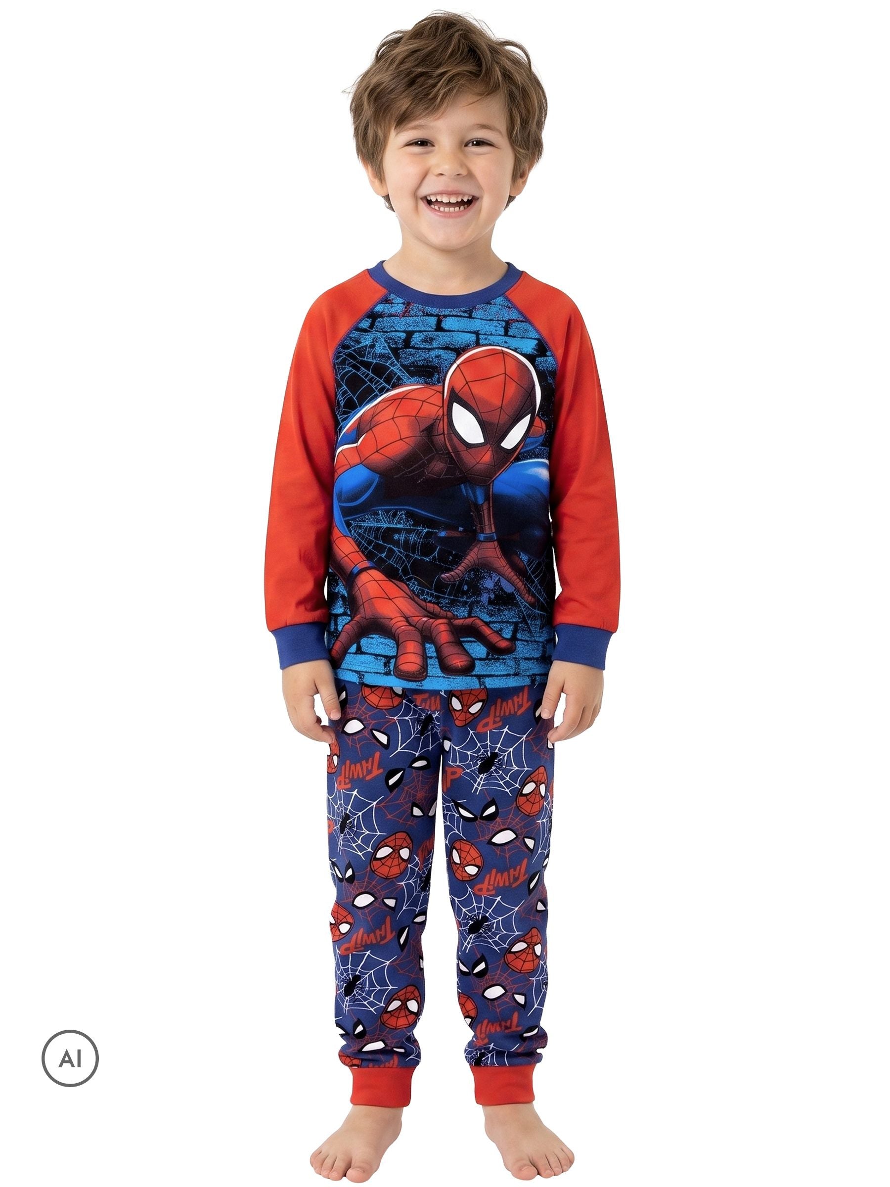 Dsiney Kidz - Character Blue Spiderman Marvel Printed Long Sleeve Pyjamas image 2