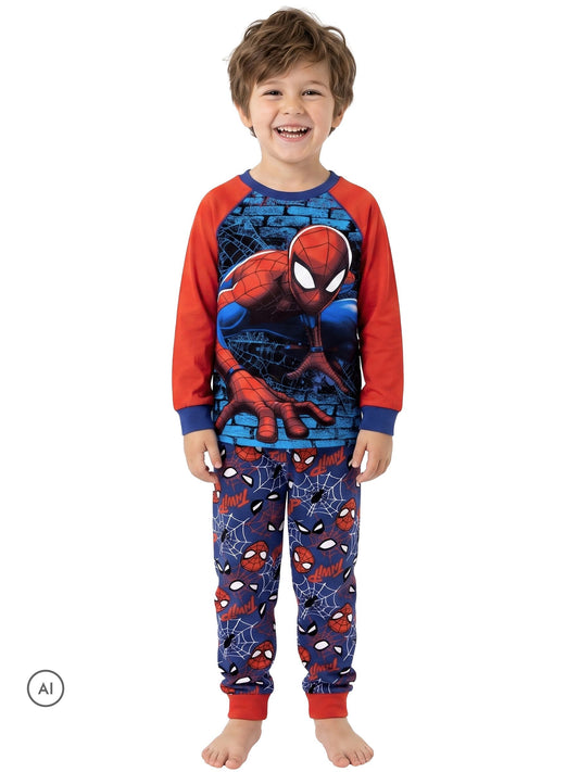 Dsiney Kidz - Character Blue Spiderman Marvel Printed Long Sleeve Pyjamas image 2