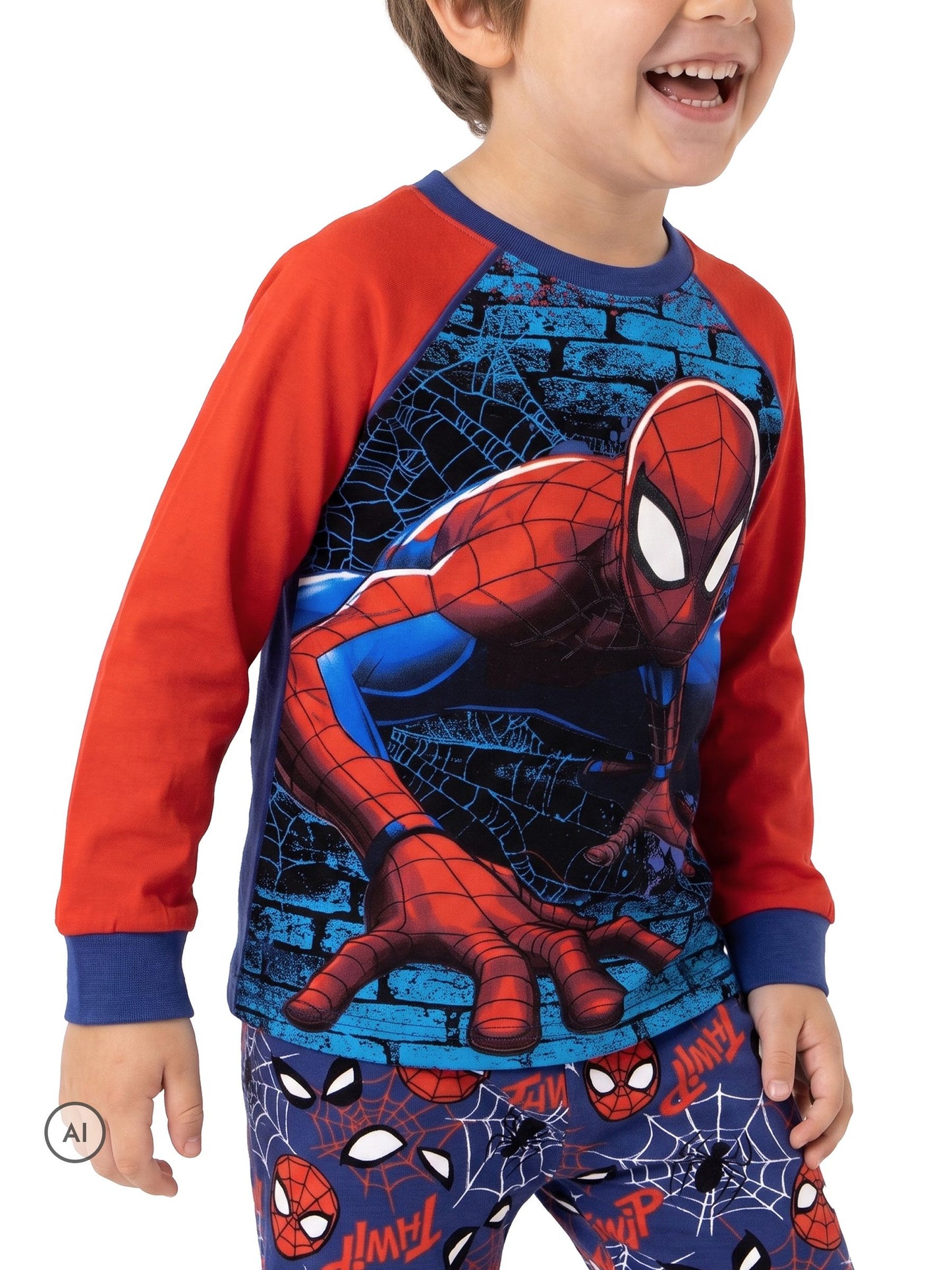 Dsiney Kidz - Character Blue Spiderman Marvel Printed Long Sleeve Pyjamas image 4
