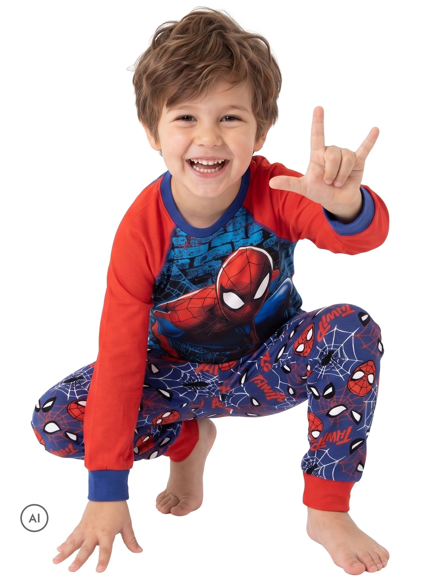 Dsiney Kidz - Character Blue Spiderman Marvel Printed Long Sleeve Pyjamas image 5