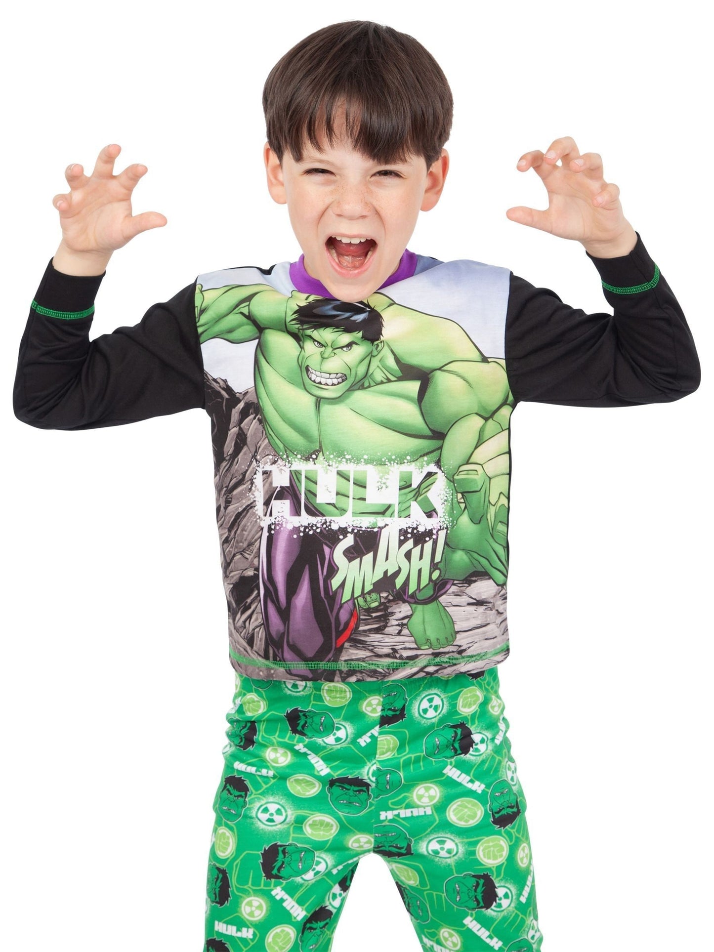 Dsiney Kidz - Character Green Hulk Marvel Printed Long Sleeve Pyjamas image 5