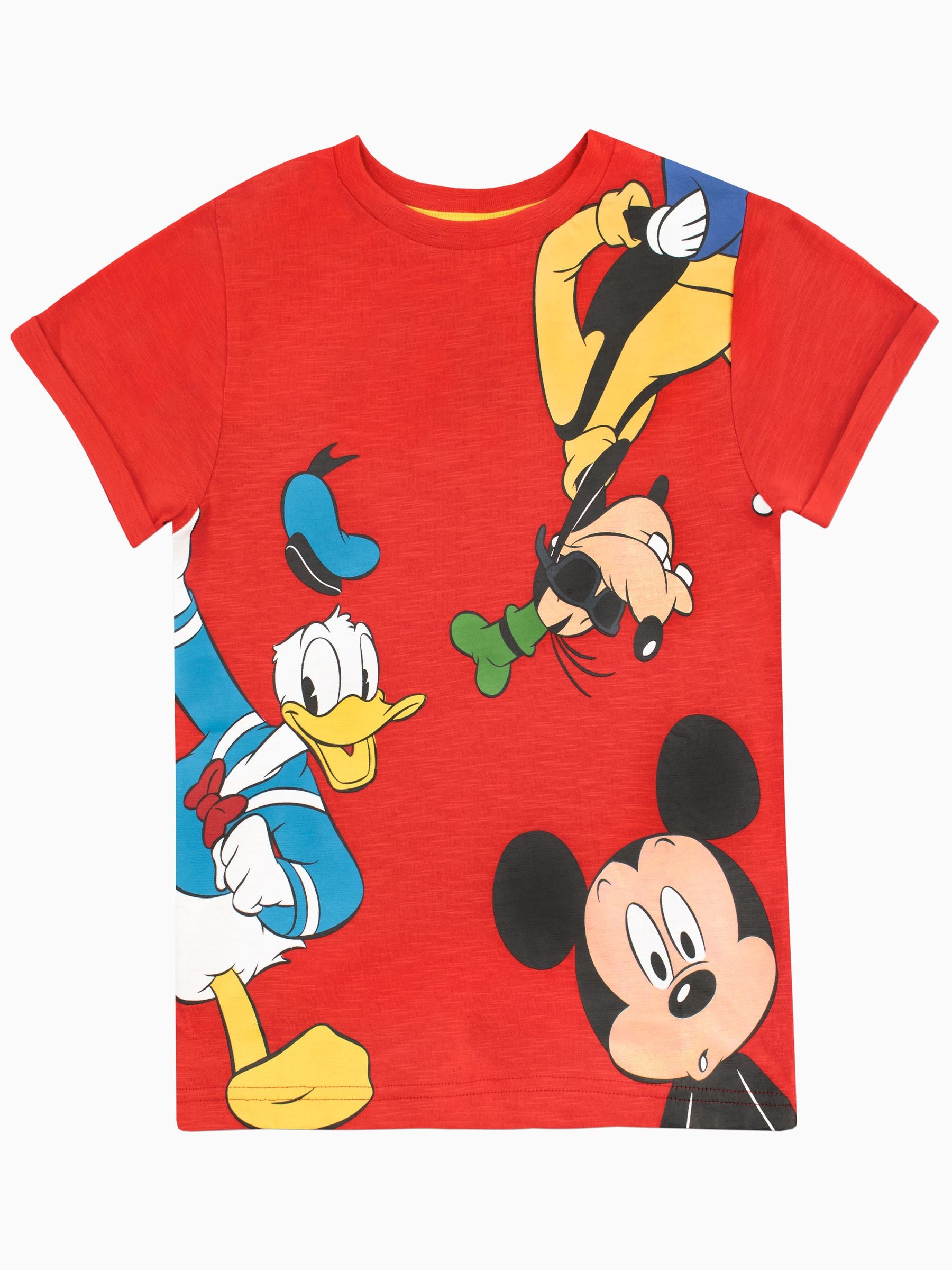 Character Red 100% Cotton Mickey Mouse Donald & Goofy T-Shirt image 5