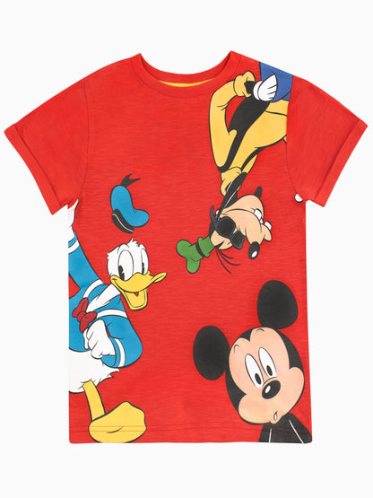 Character Red 100% Cotton Mickey Mouse Donald & Goofy T-Shirt image 5