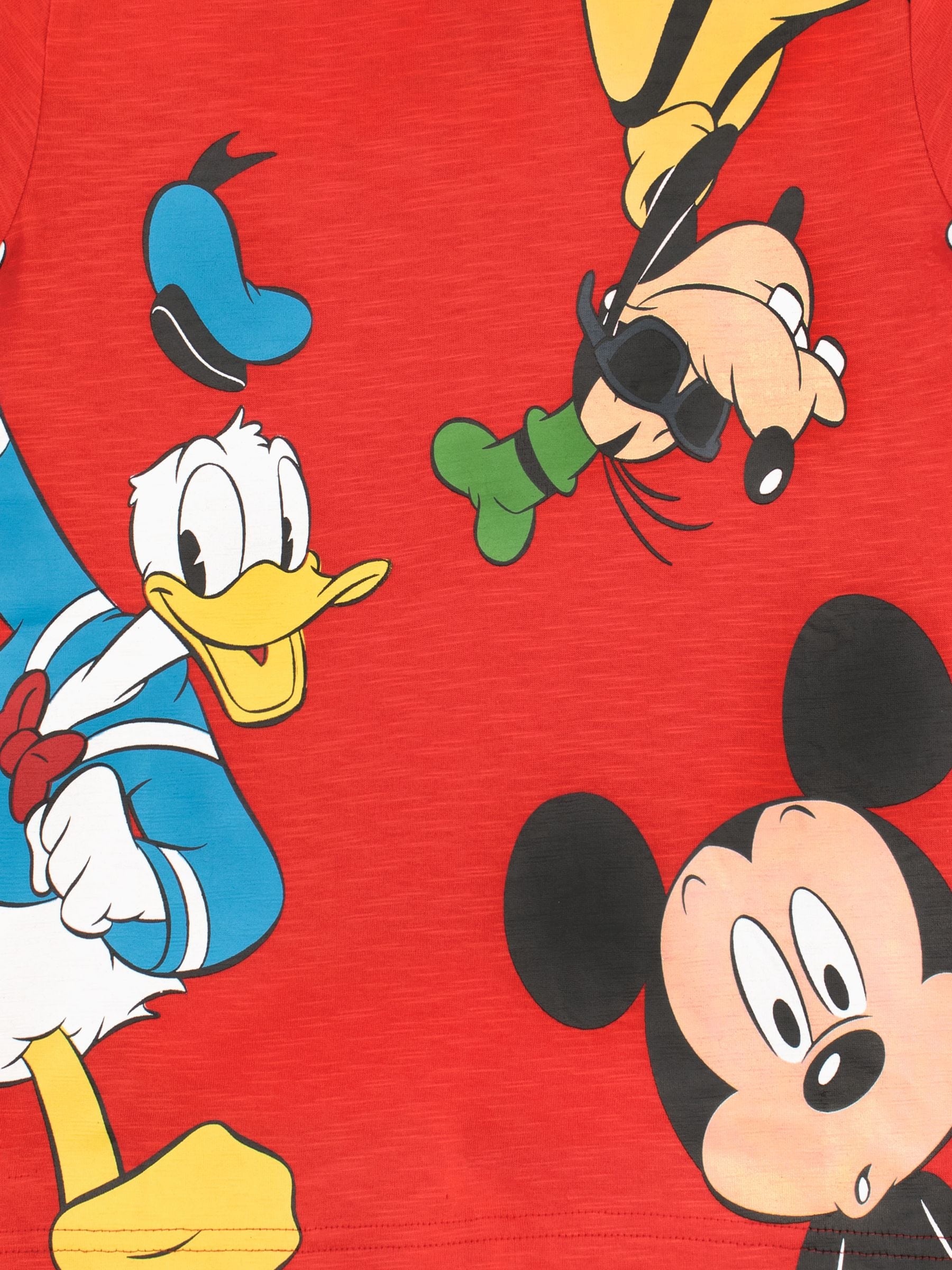 Character Red 100% Cotton Mickey Mouse Donald & Goofy T-Shirt image 7