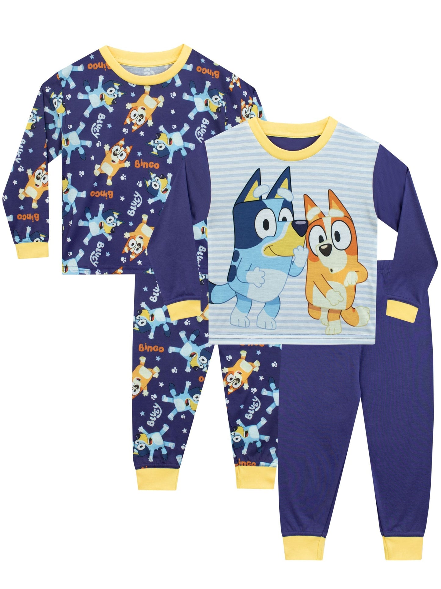 Dsiney Kidz - Bluey Purple Character Bluey & Bingo 2 Pack Long Sleeve Pyjamas image 1