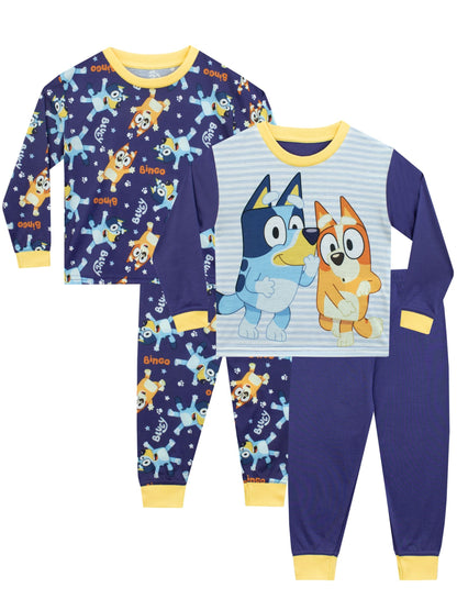 Dsiney Kidz - Bluey Purple Character Bluey & Bingo 2 Pack Long Sleeve Pyjamas image 1