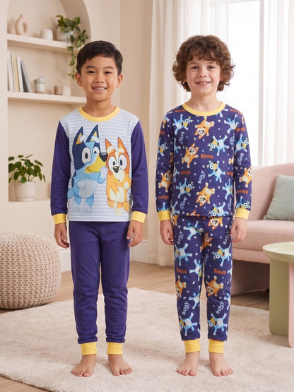 Dsiney Kidz - Bluey Purple Character Bluey & Bingo 2 Pack Long Sleeve Pyjamas image 2