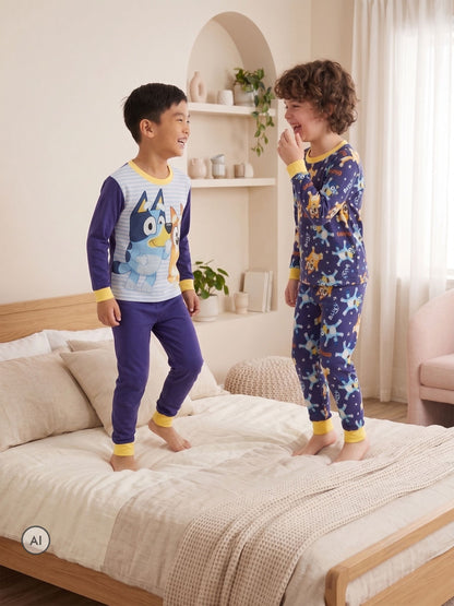 Dsiney Kidz - Bluey Purple Character Bluey & Bingo 2 Pack Long Sleeve Pyjamas image 4