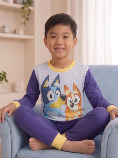 Dsiney Kidz - Bluey Purple Character Bluey & Bingo 2 Pack Long Sleeve Pyjamas image 5