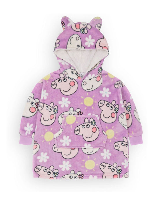 Vanilla Underground Purple Peppa Pig Kids Printed Fleece Blanket Hoodie - image 1