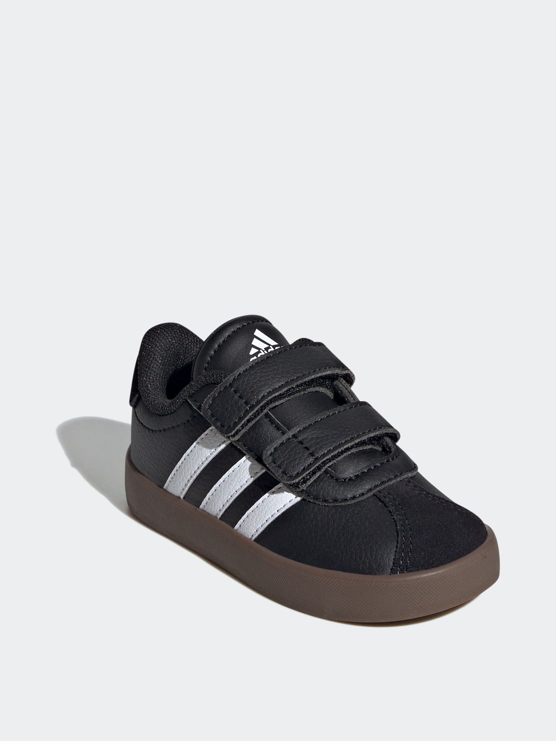 adidas Black/White VL Court 3.0 Hook and Loop Infant Trainers image 3