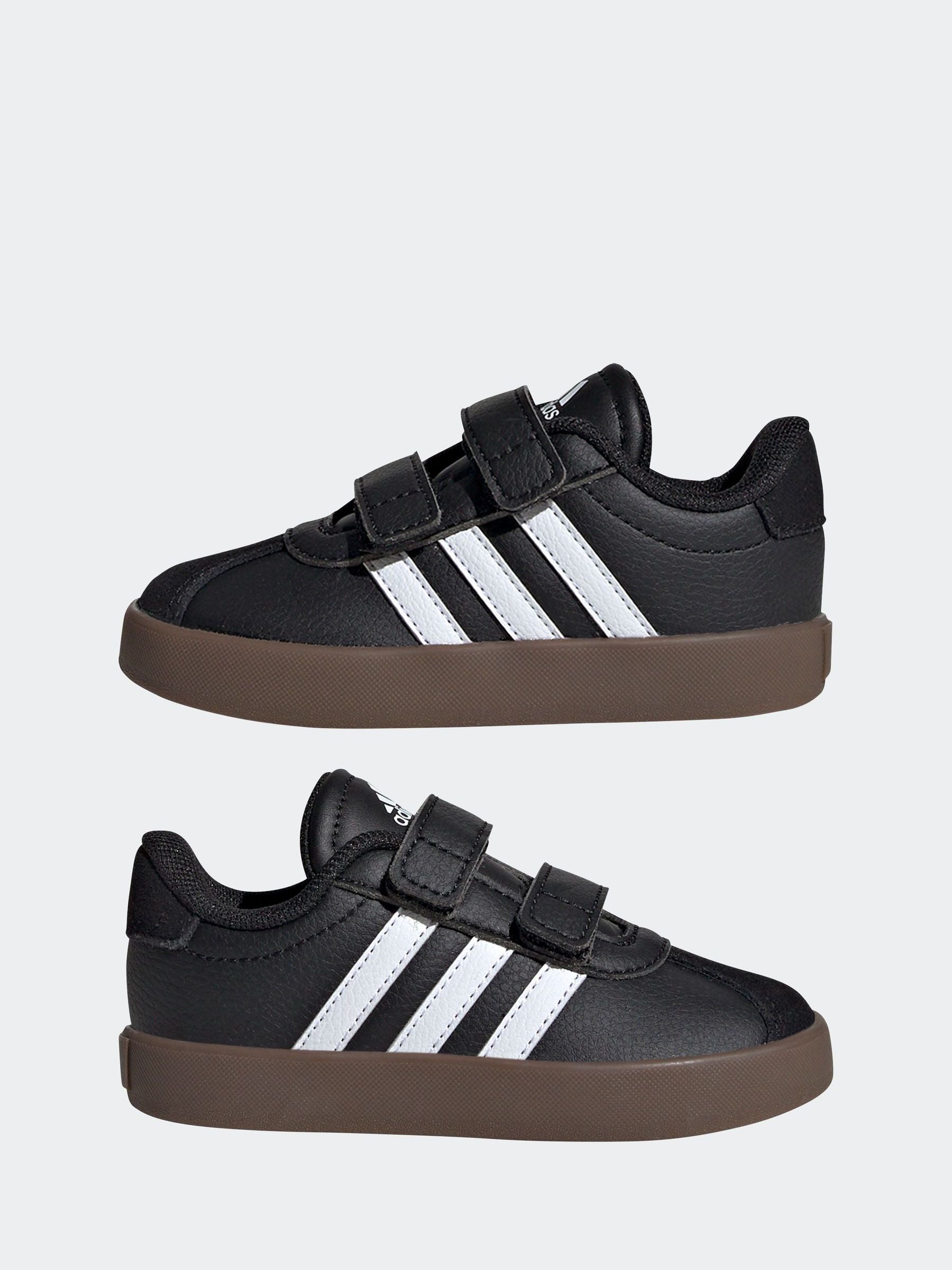 adidas Black/White VL Court 3.0 Hook and Loop Infant Trainers image 5