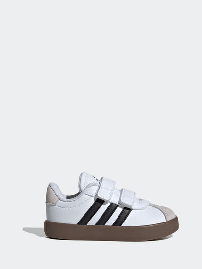 adidas White/Black VL Court 3.0 Hook and Loop Infant Trainers image 1